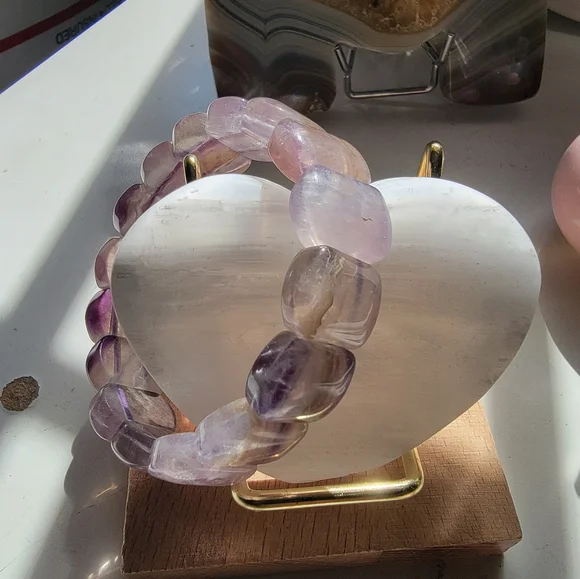 Purple Flourite Bangle Bracelet Natural - Picture 4 of 4